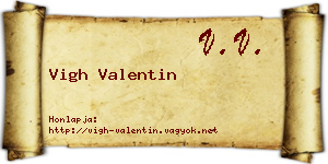 Vigh Valentin névjegykártya